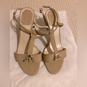 Christian Dior leather beige heels sandals size 35.5